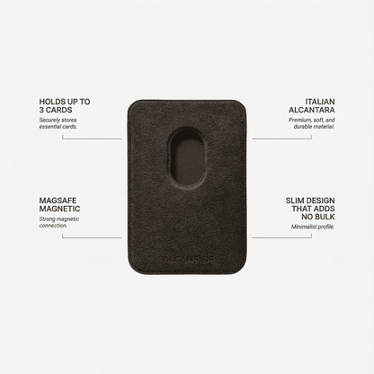Alcantara MagSafe Wallet - Chocolate Brown - Alcanside