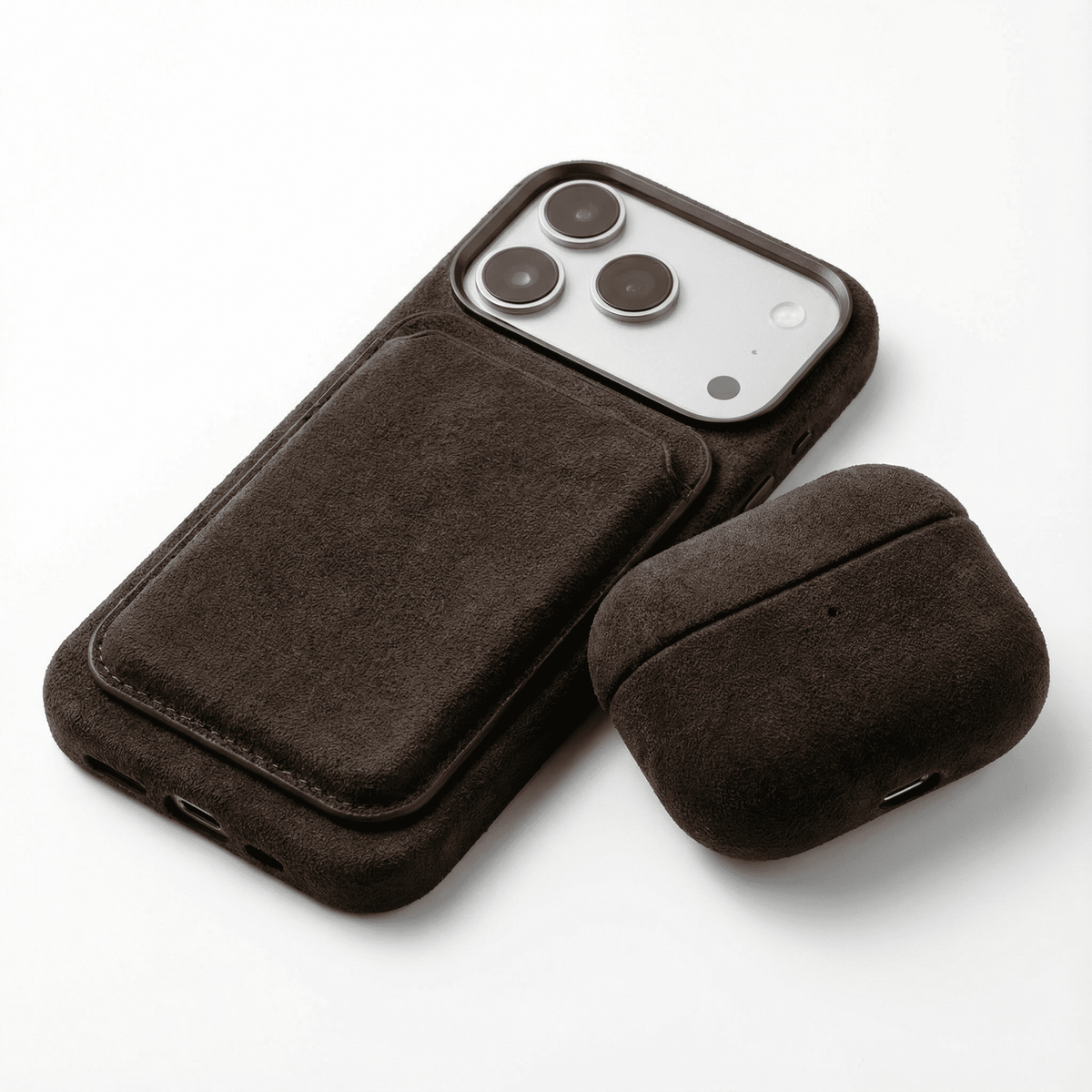 Alcantara MagSafe Wallet - Chocolate Brown - Alcanside