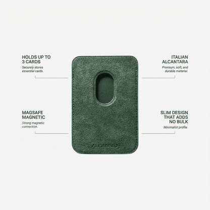Alcantara MagSafe Wallet - Midnight Green - Alcanside