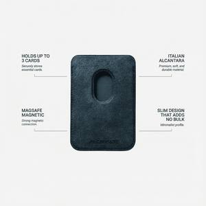 Alcantara MagSafe Wallet - Navy Blue - Alcanside