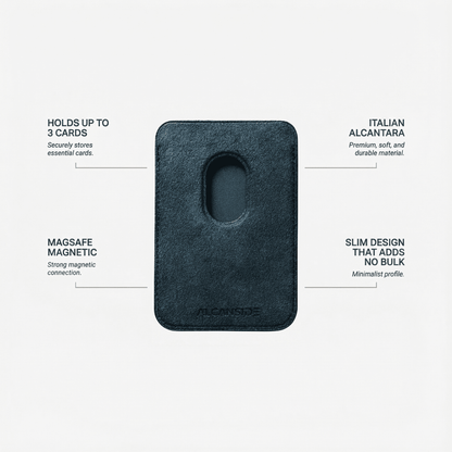 Alcantara MagSafe Wallet - Navy Blue - Alcanside