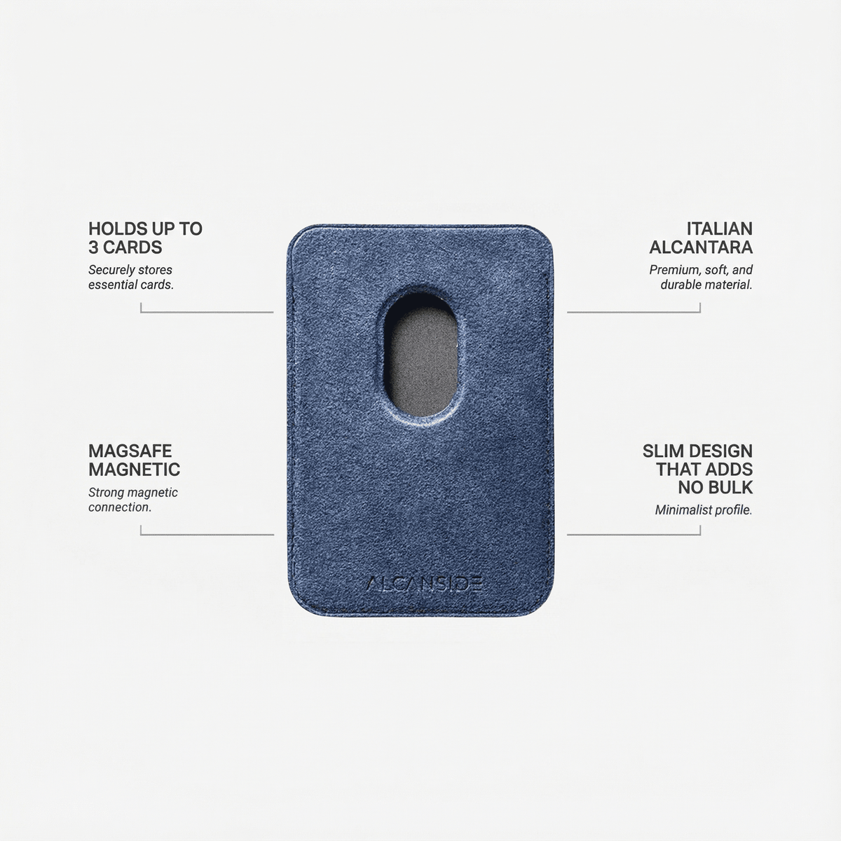 Alcantara MagSafe Wallet - Ocean Blue - Alcanside