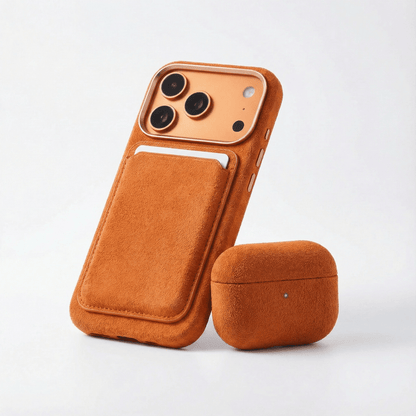 Alcantara MagSafe Wallet - Orange - Alcanside