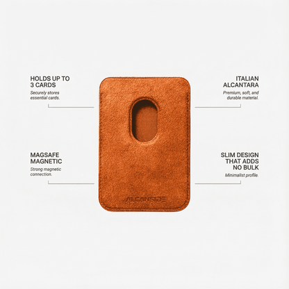 Alcantara MagSafe Wallet - Orange - Alcanside