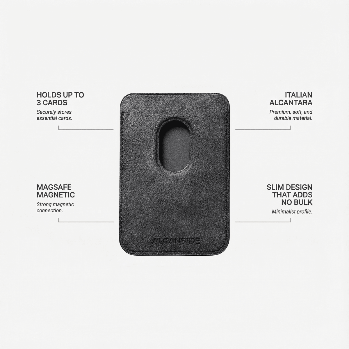 Alcantara MagSafe Wallet - Space Grey - Alcanside
