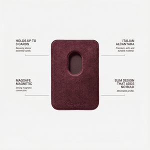 Alcantara MagSafe Wallet - Wine Red - Alcanside