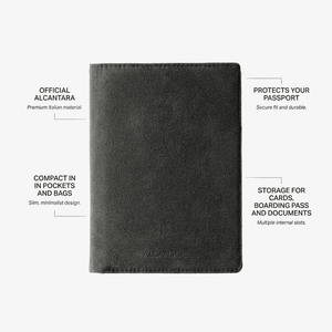 Alcantara Passport Cover - Space Grey - Alcanside