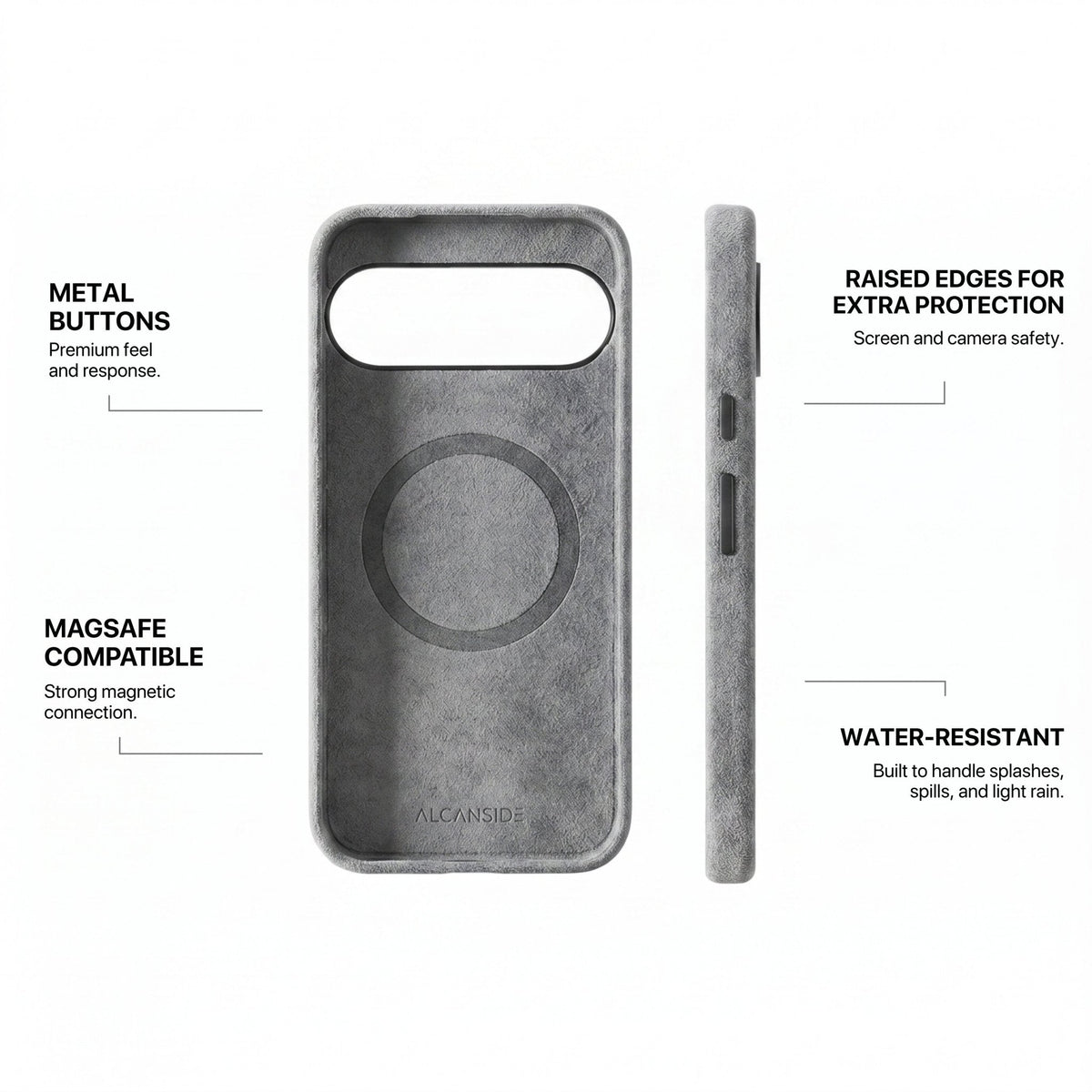 Google Pixel 10 - Alcantara Case - Nardo Gray - Alcanside