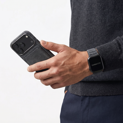 iPhone 18 Pro Alcantara case with MagSafe wallet and AirPods case #iPhone model:_iPhone 18 Pro|iPhone 18 Pro Max