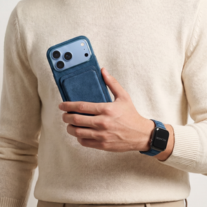 iPhone 18 Pro Alcantara case with MagSafe wallet and AirPods case