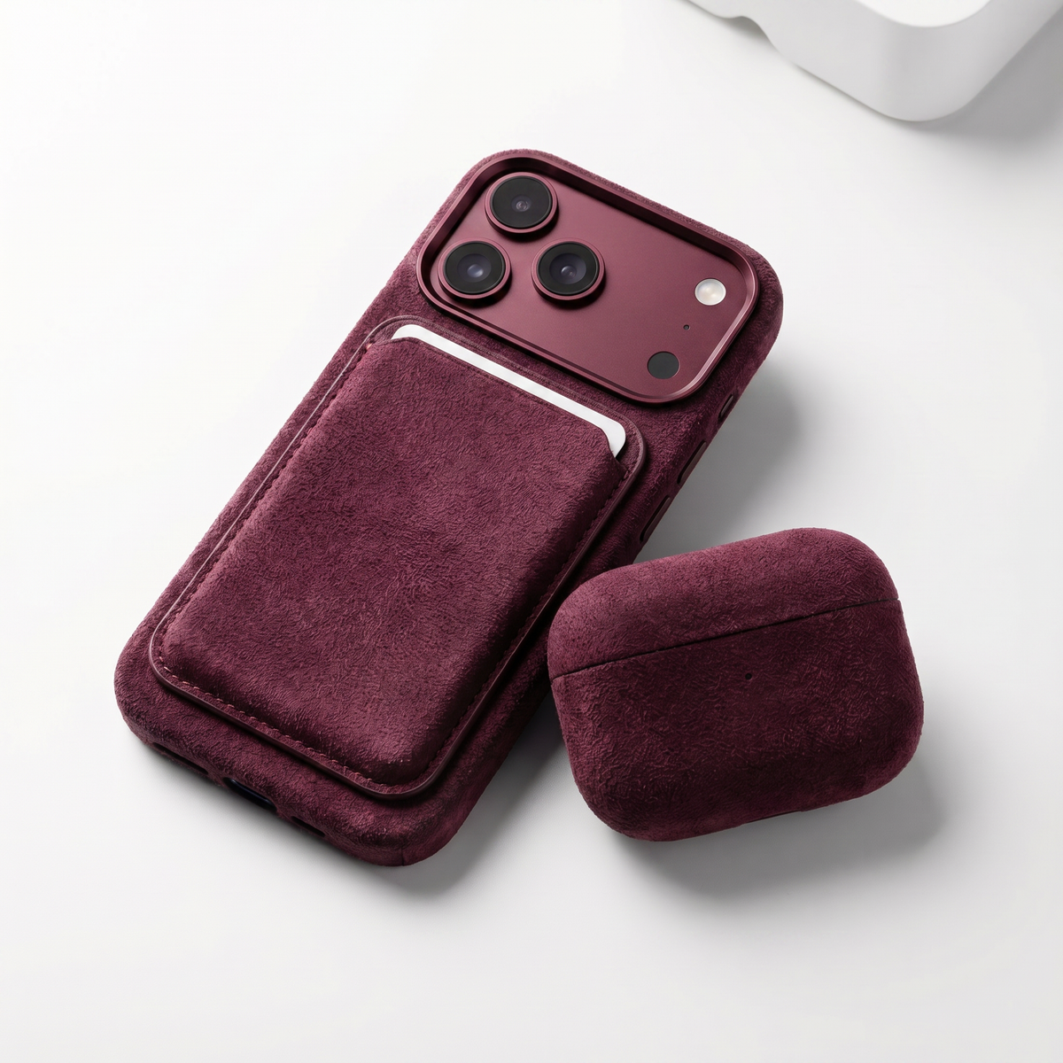 iPhone 18 Pro Alcantara case with MagSafe wallet and AirPods case #iPhone model:_iPhone 18 Pro|iPhone 18 Pro Max