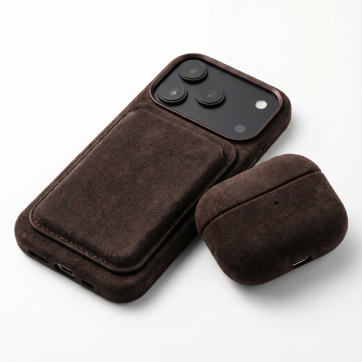 iPhone 18 Pro Alcantara case with MagSafe wallet and AirPods case #iPhone model:_iPhone 18 Pro|iPhone 18 Pro Max