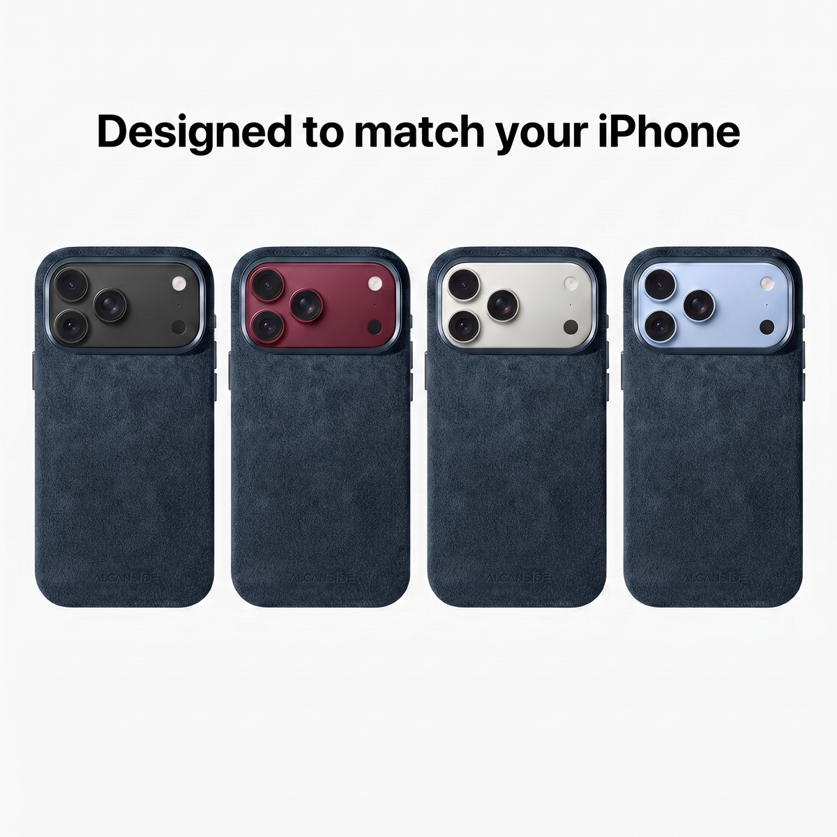 Navy Blue Alcantara cases designed to match every iPhone 18 colour #iPhone model:_iPhone 18 Pro|iPhone 18 Pro Max
