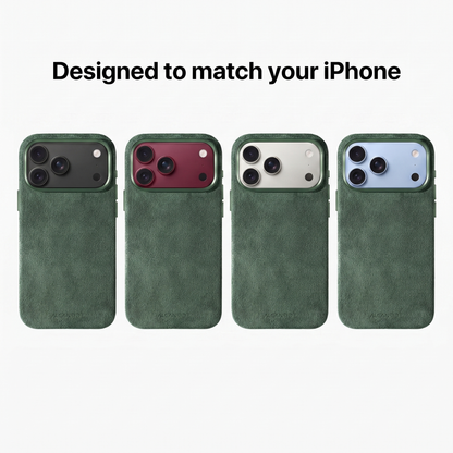Midnight Green Alcantara cases designed to match every iPhone 18 colour #iPhone model:_iPhone 18 Pro|iPhone 18 Pro Max