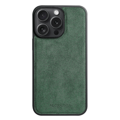 iPhone 12 & 12 Pro - Alcantara Back Cover - Midnight Green - Alcanside
