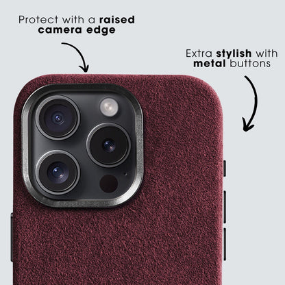 iPhone 15 Plus - Alcantara Case - Wine Red - Alcanside