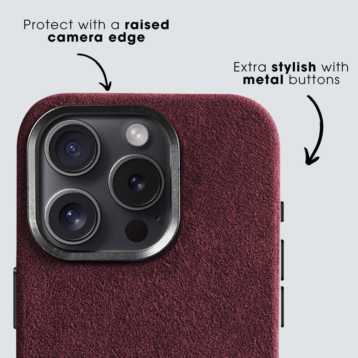 iPhone 15 Pro - Alcantara Case - Wine Red - Alcanside