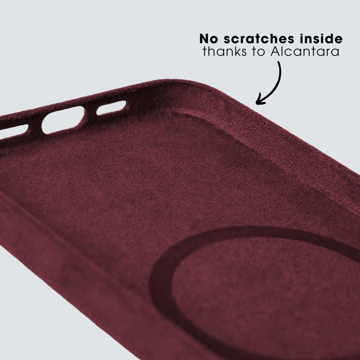 iPhone 15 Pro Max - Alcantara Case - Wine Red - Alcanside