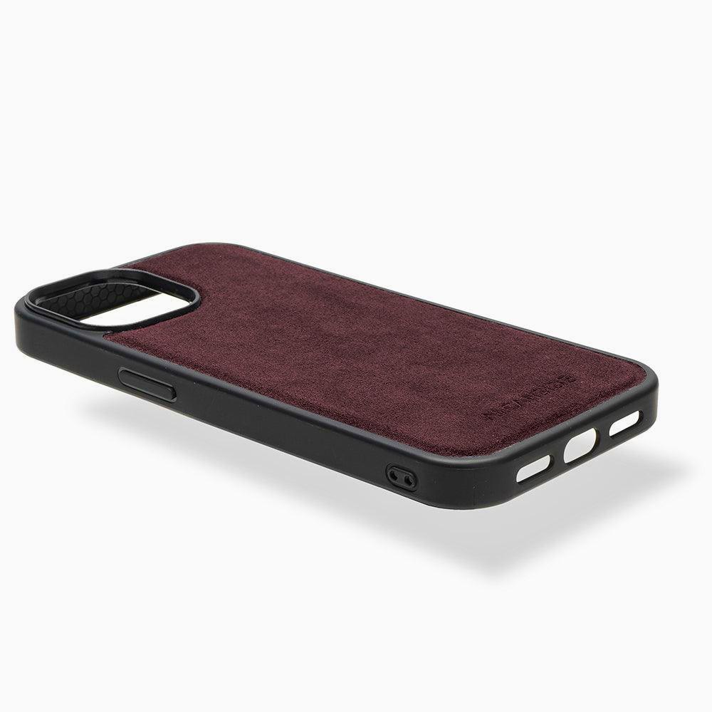 iPhone 16 Plus - Alcantara Back Cover - Wine Red - Alcanside