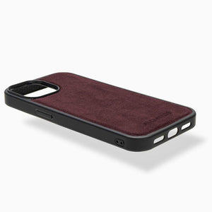 iPhone 16 Plus - Alcantara Back Cover - Wine Red - Alcanside