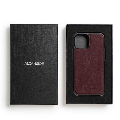 iPhone 16 Plus - Alcantara Back Cover - Wine Red - Alcanside