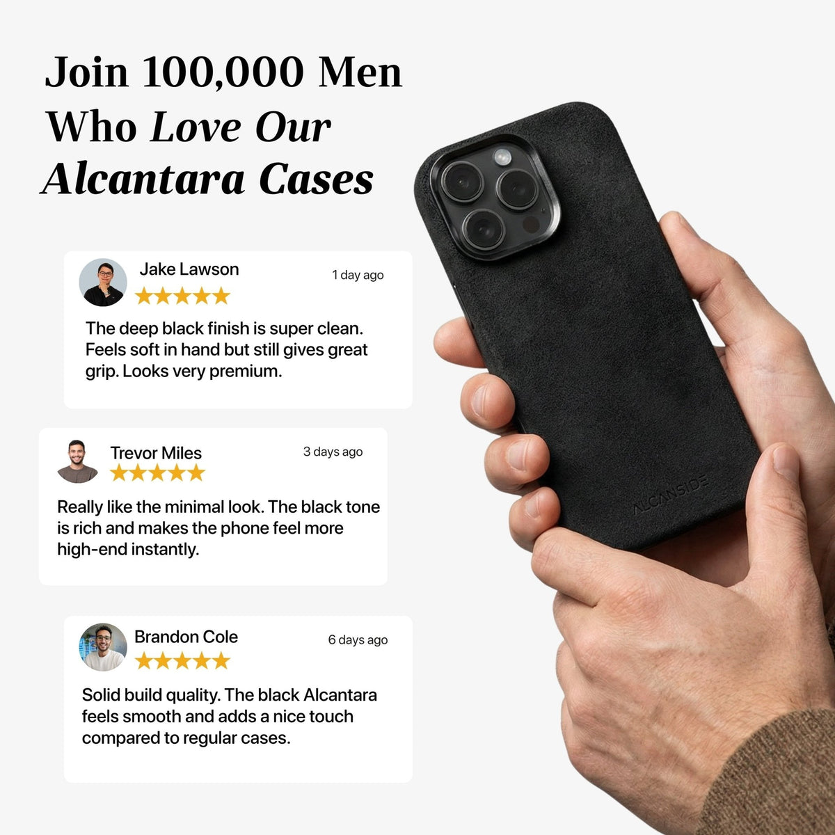 iPhone 16 Pro - Alcantara Case - Deep Black - Alcanside