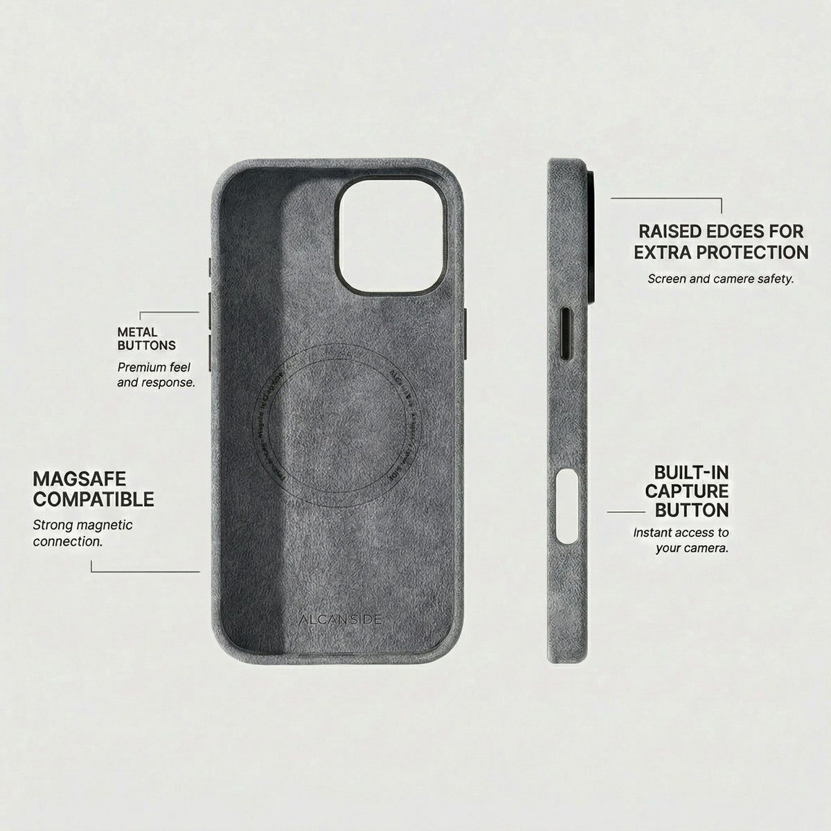 iPhone 16 Pro - Alcantara Case - Nardo Gray - Alcanside