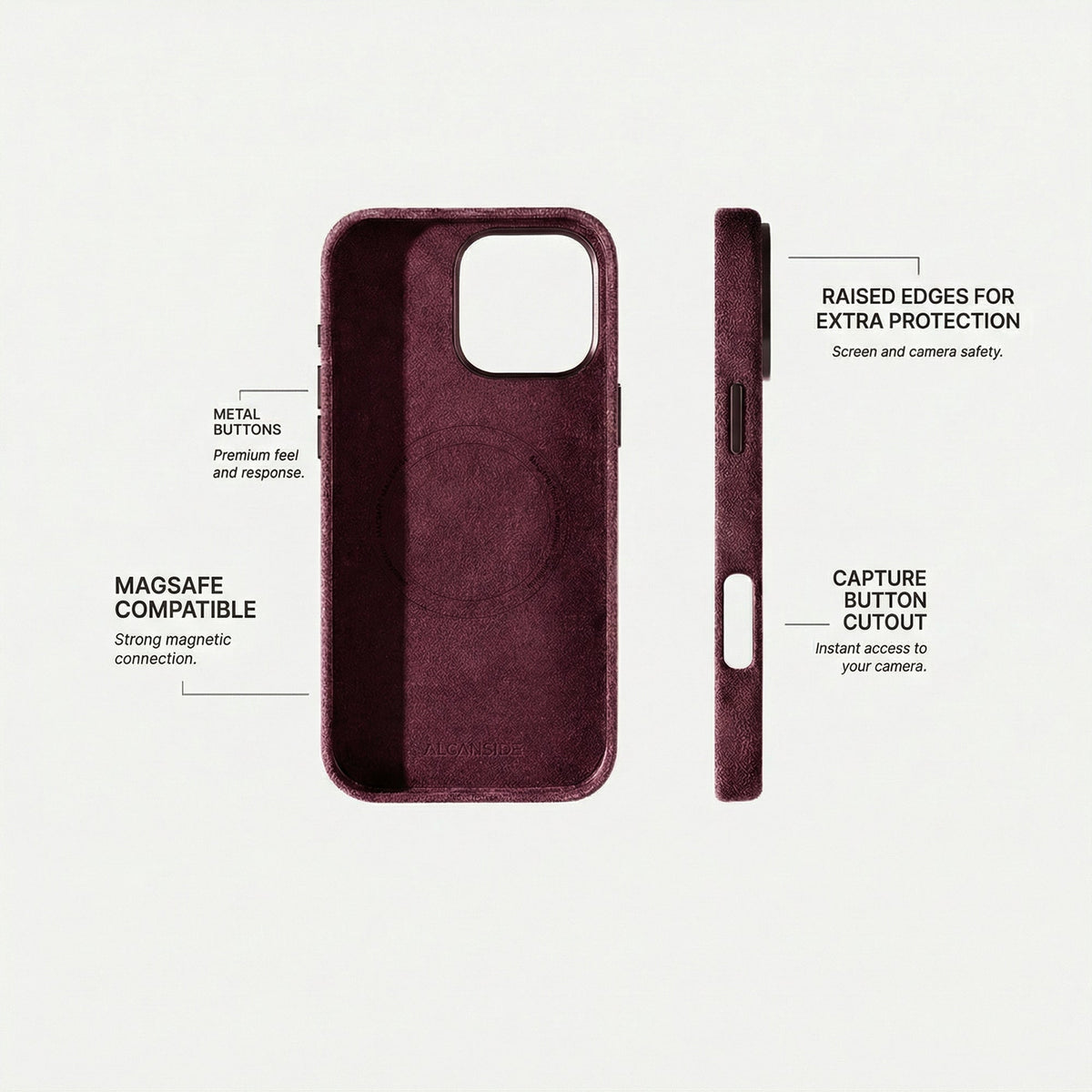 iPhone 16 Pro - Alcantara Case - Wine Red - Alcanside