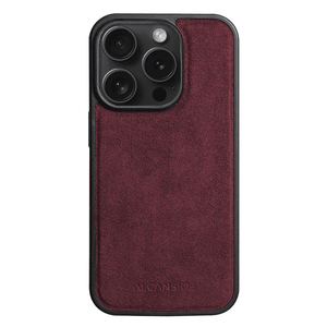 iPhone 16 Pro Max - Alcantara Back Cover - Wine Red - Alcanside