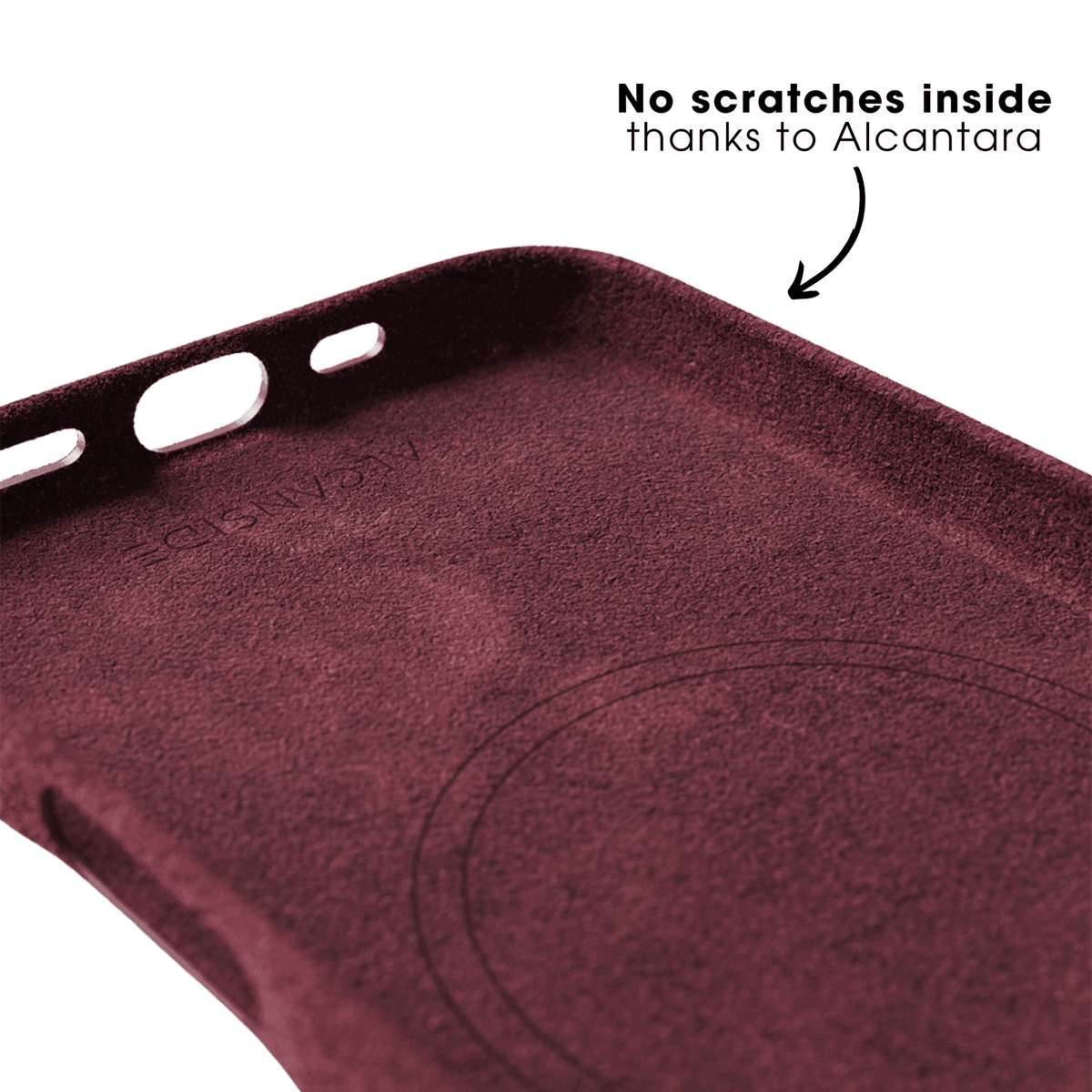 iPhone 16e - Alcantara Case - Wine Red - Alcanside #iPhone model:_iPhone 17e