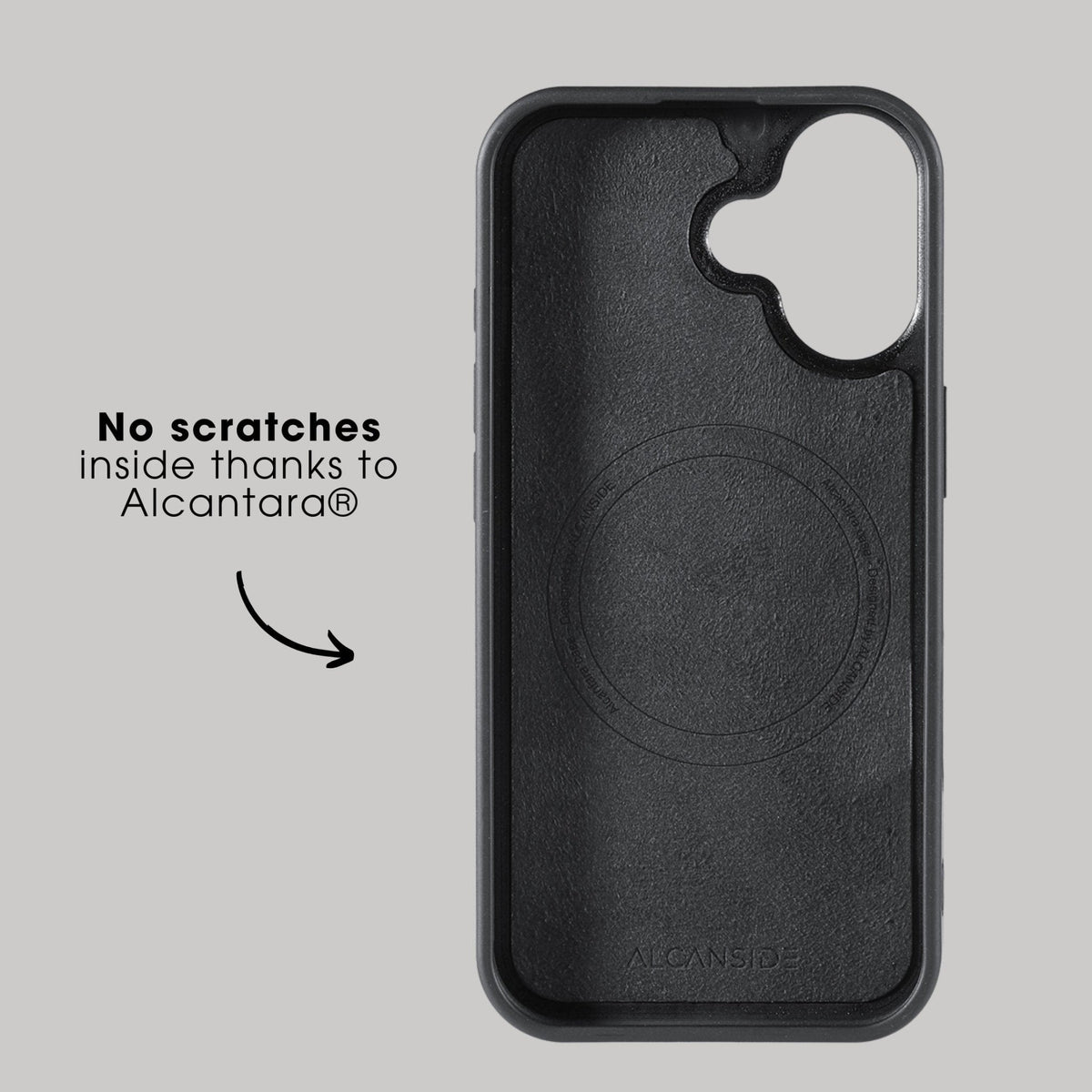 iPhone 17 - Alcantara Back Cover - Space Grey - Alcanside