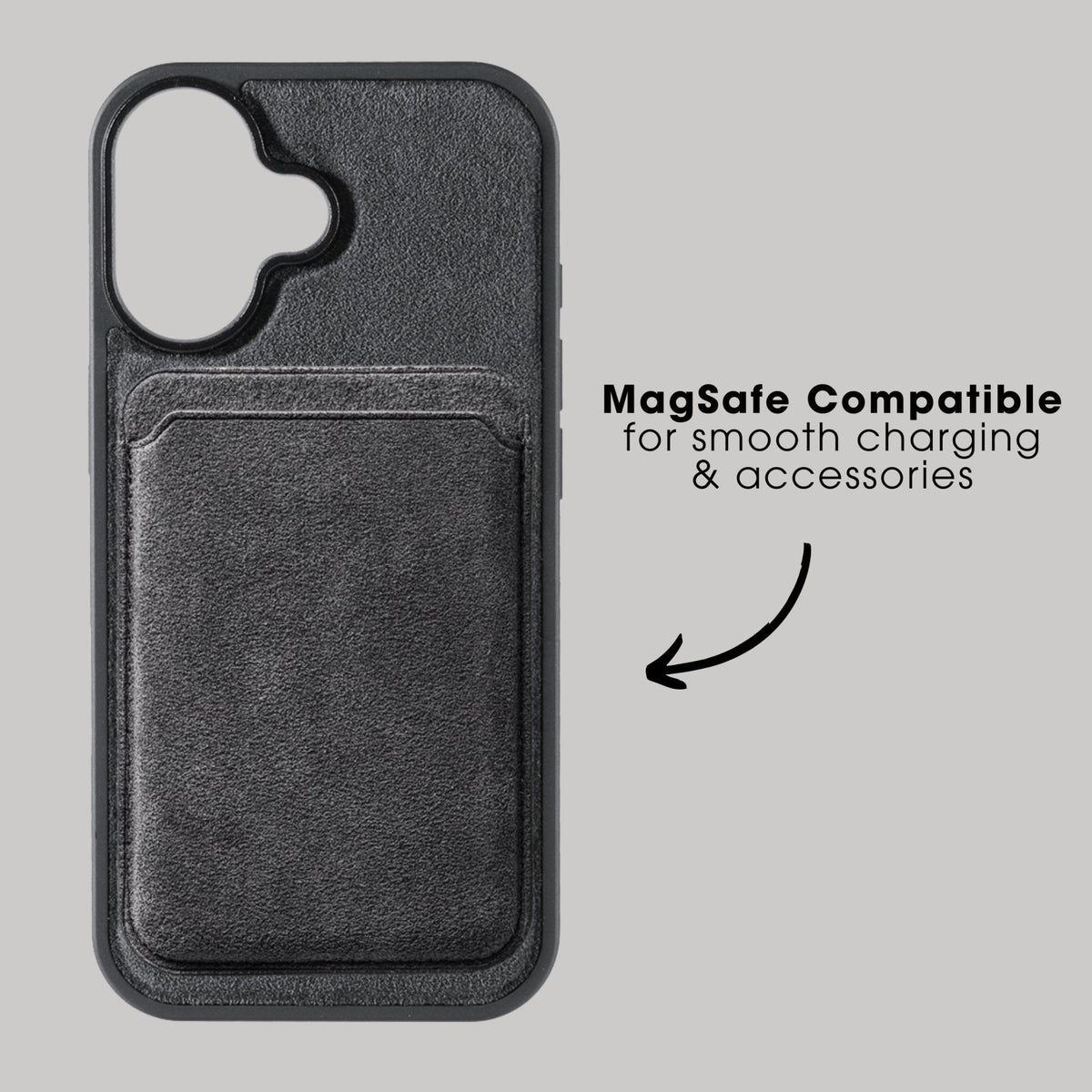iPhone 17 - Alcantara Back Cover - Space Grey - Alcanside