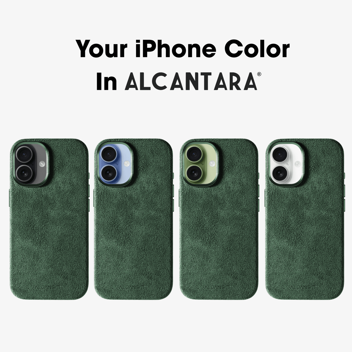iPhone 17 - Alcantara Case - Midnight Green - Alcanside #iPhone model:_iPhone 17