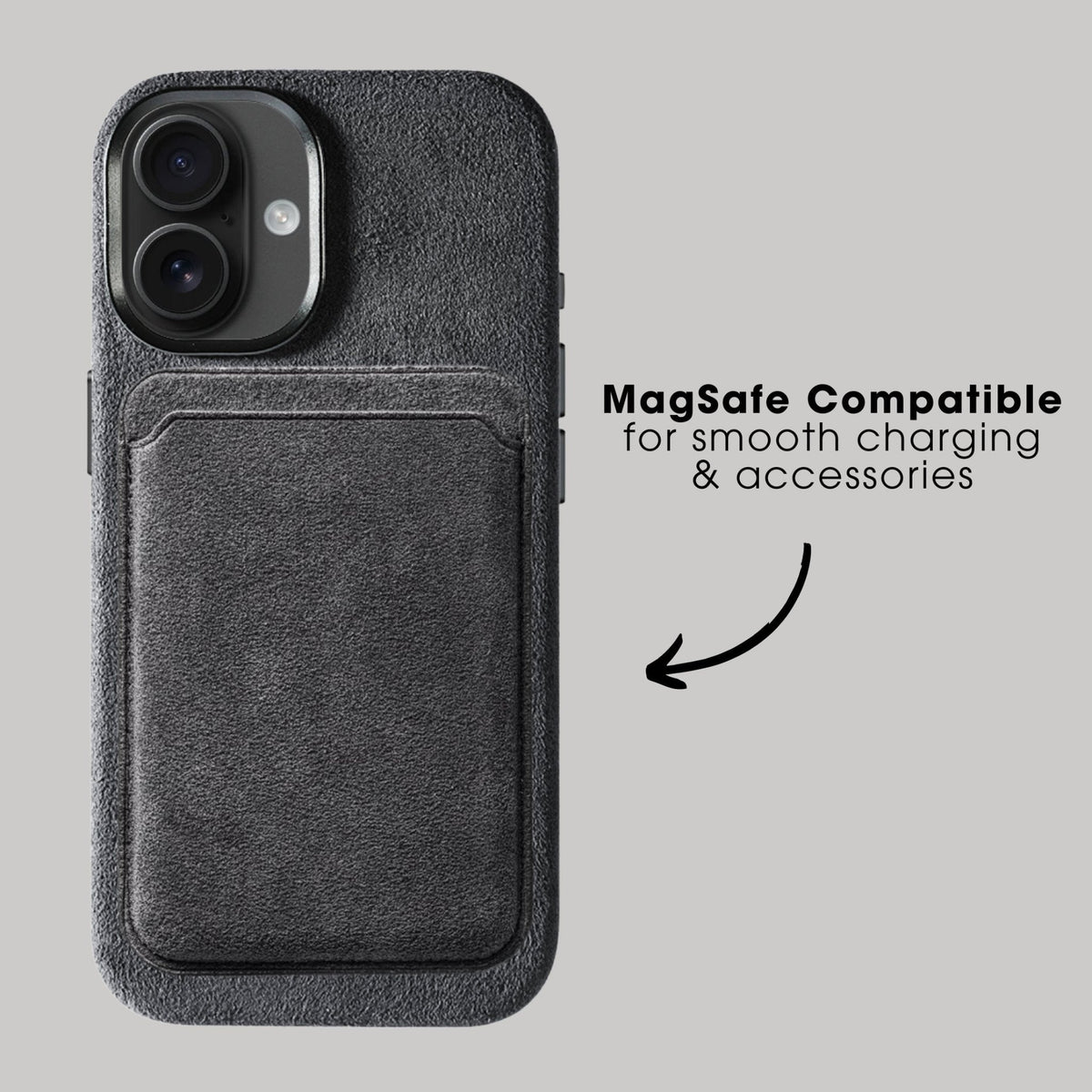 iPhone 17 - Alcantara Case - Space Grey - Alcanside #iPhone model:_iPhone 17