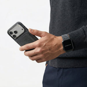 Genuine Italian Alcantara case for the iPhone 17 Pro Max in Space Grey