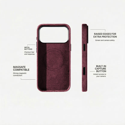 iPhone 17 Pro Max - Alcantara Case - Wine Red - Alcanside
