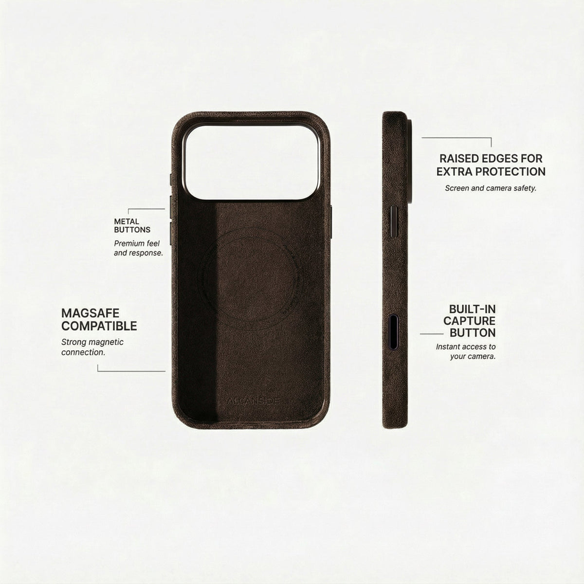 iPhone Alcantara Case - Chocolate Brown - Alcanside