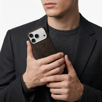 iPhone Alcantara Case - Chocolate Brown - Alcanside #iPhone model:_iPhone 17 Pro|iPhone 17 Pro Max