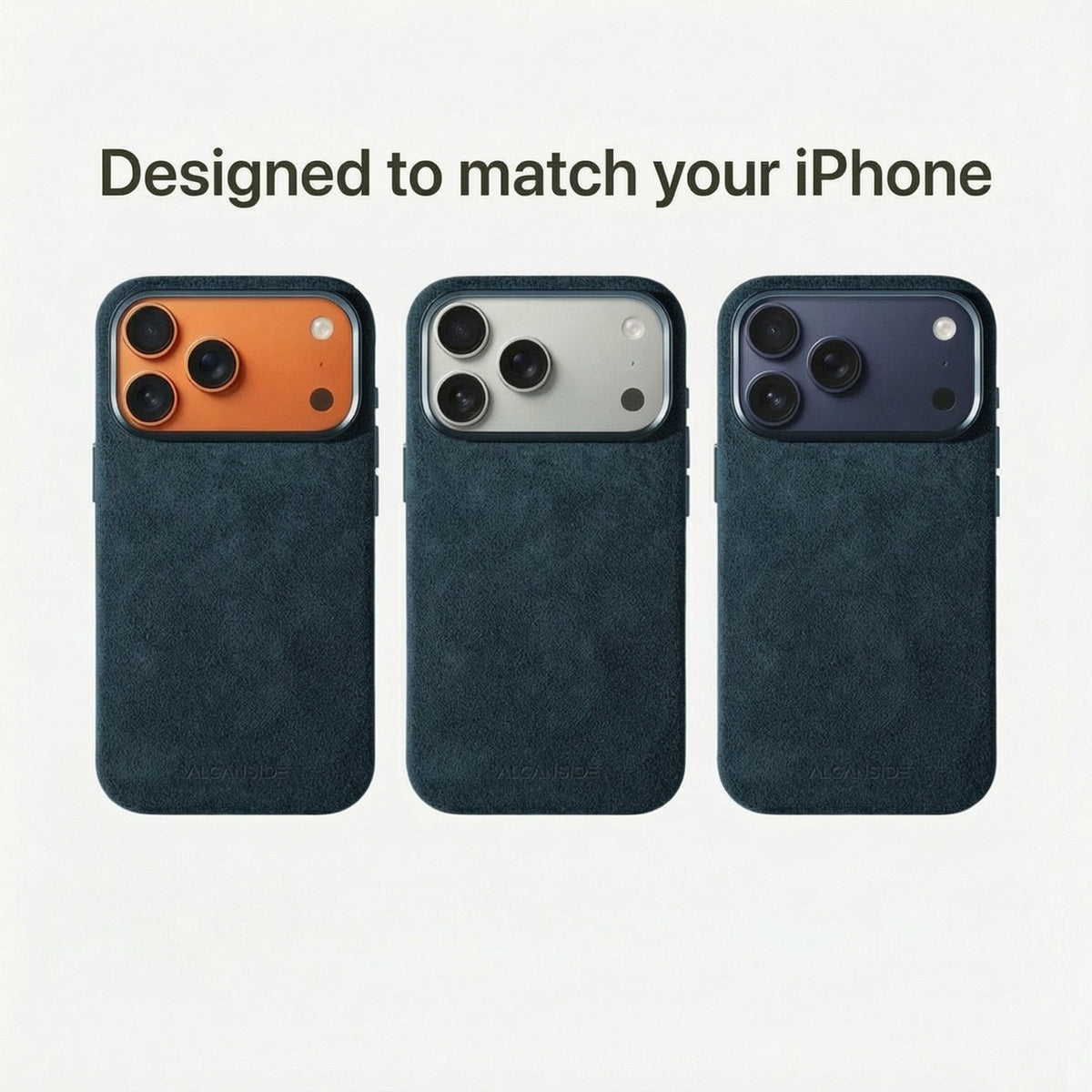 iPhone Alcantara Case - Navy Blue - Alcanside #iPhone model:_iPhone 17 Pro|iPhone 17 Pro Max