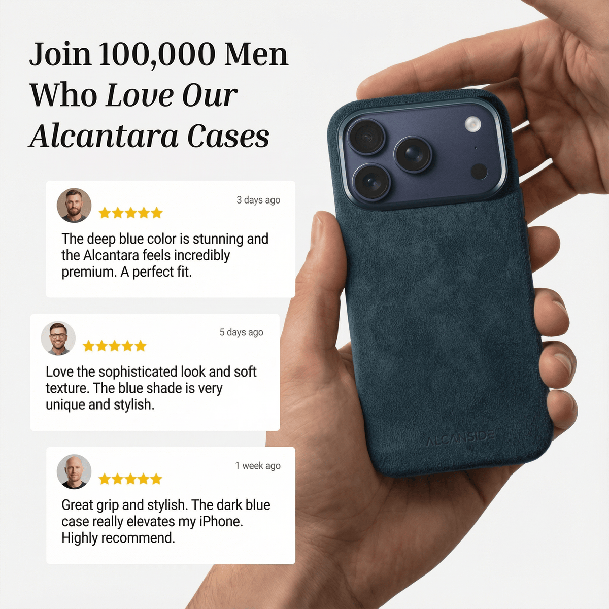 iPhone Alcantara Case - Navy Blue - Alcanside #iPhone model:_iPhone 17 Pro|iPhone 17 Pro Max