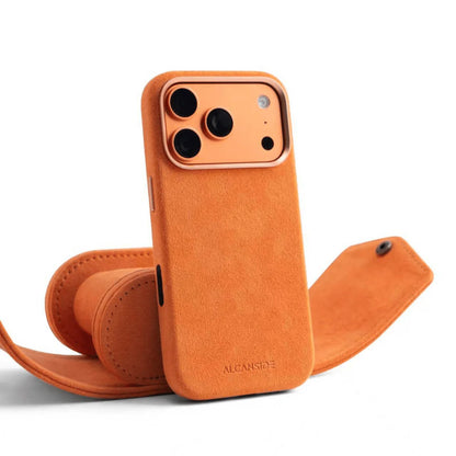 iPhone Alcantara Case - Orange - Alcanside #iPhone model:_iPhone 17 Pro|iPhone 17 Pro Max