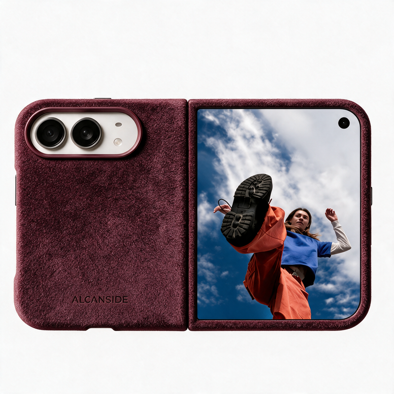 iPhone Duo - Alcantara Case - Wine Red