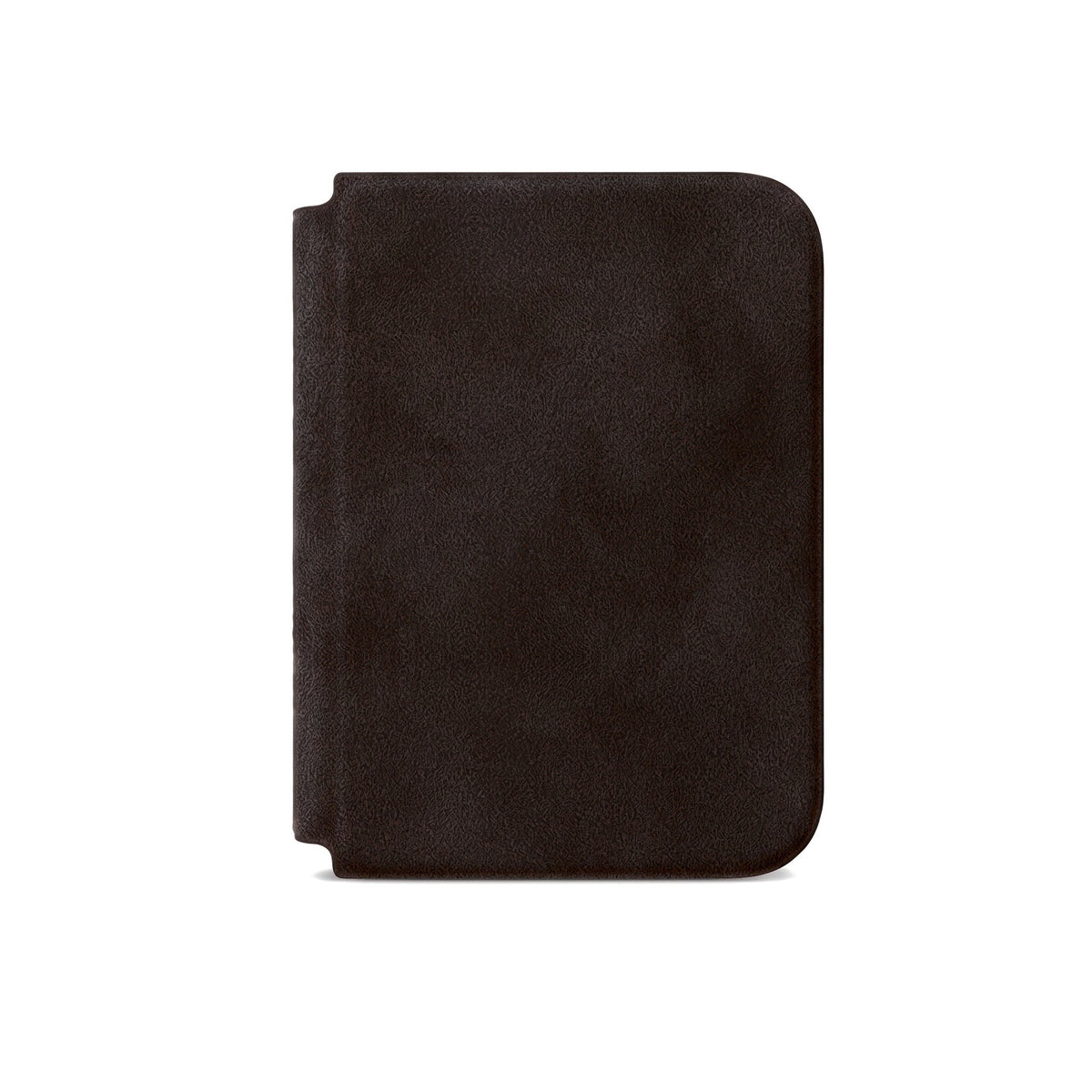 Chocolate Brown Alcantara folio case for iPhone Duo, front cover closed