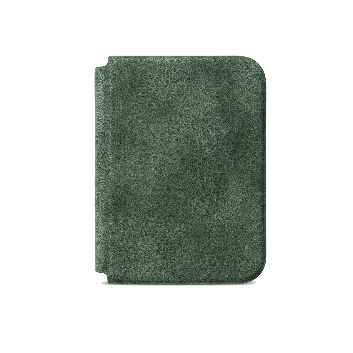 Midnight Green Alcantara folio case for iPhone Duo, front cover closed