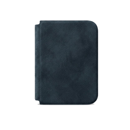 Navy Blue Alcantara folio case for iPhone Duo, front cover closed