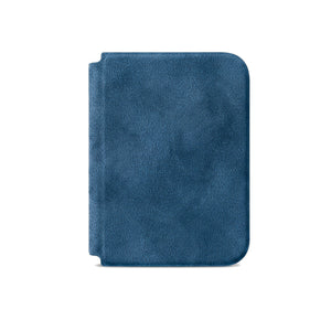 Ocean Blue Alcantara folio case for iPhone Duo, front cover closed