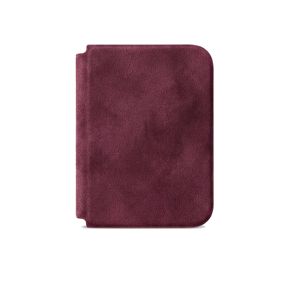Wine Red Alcantara folio case for iPhone Duo, front cover closed