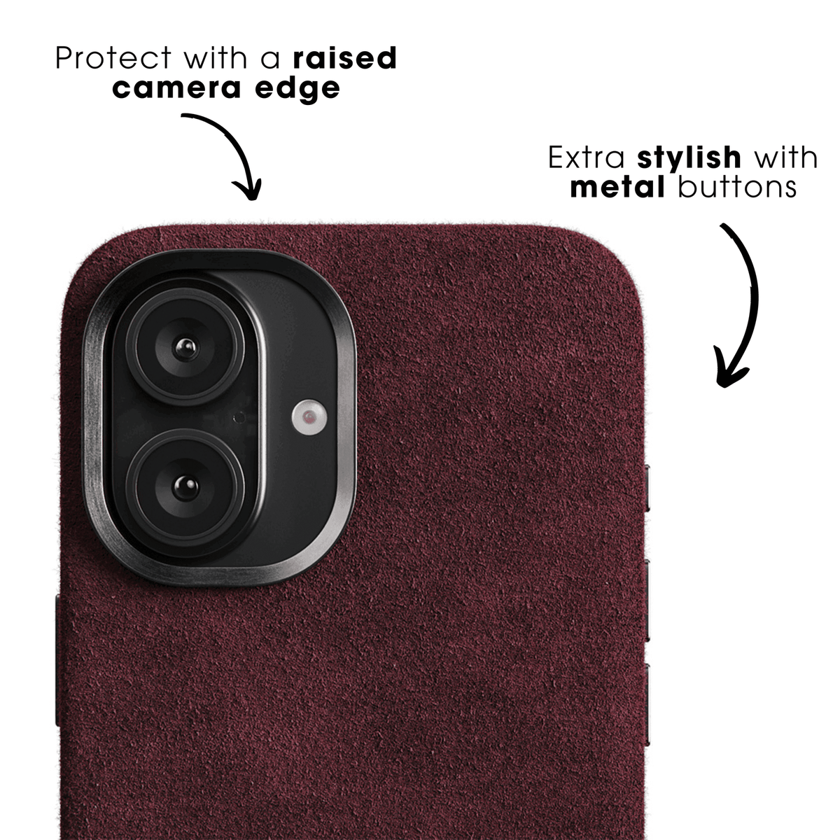 iPhone 16e - Alcantara Case - Wine Red - Alcanside #iPhone model:_iPhone 17e